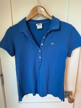 Lacoste Sport Polo Shirt Blue Tennis Golf Athletic Size 42 EU